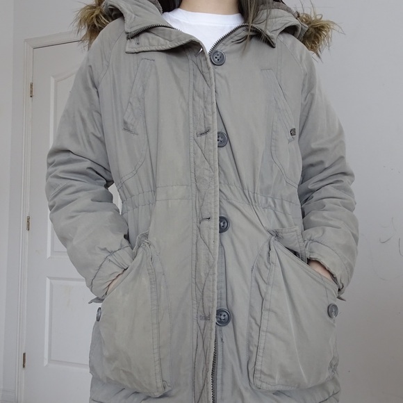 GARAGE GREY PARKA WINTER COAT - Picture 3 of 10